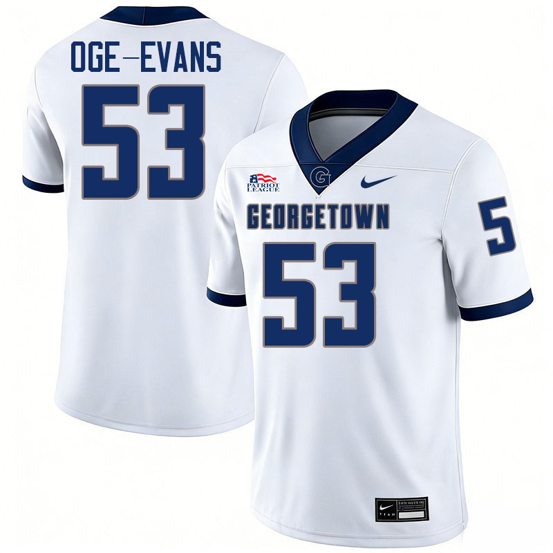 Georgetown Hoyas #53 Chigozie Oge-Evans College Football Jerseys,Uniforms-White